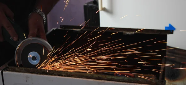 Angle grinder sparks close-up — Stock Photo, Image