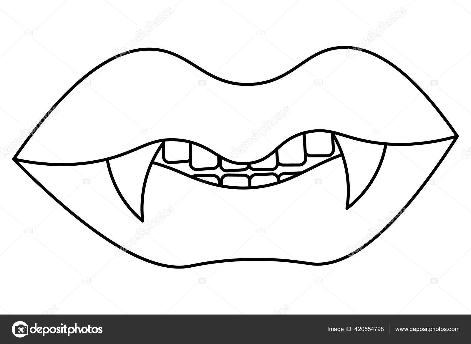 Como desenhar a boca de um vampiro 