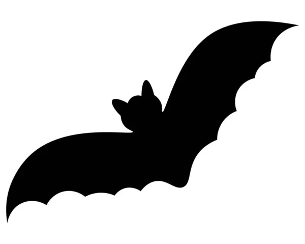 Pipistrello Animale Vampiro Silhouette Illustrazione Vettoriale Simbolo Halloween Sfondo Bianco — Vettoriale Stock