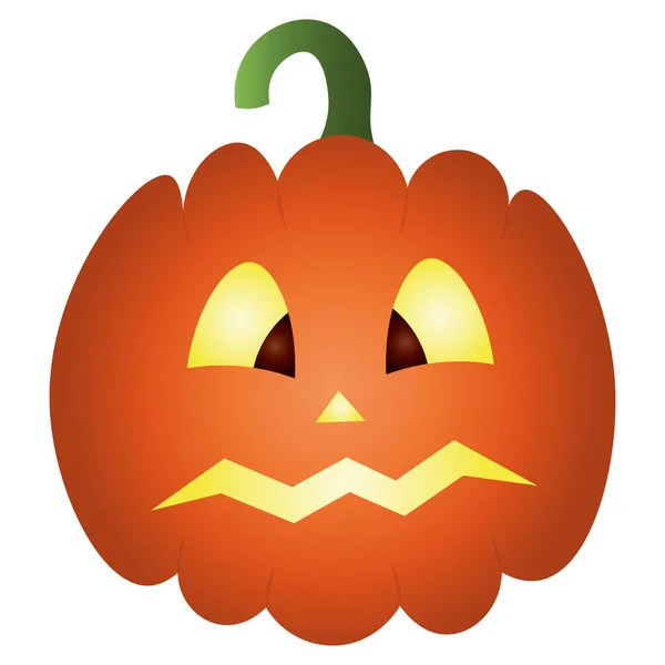 Calabaza Brilla Desde Interior Ilustración Vectorial Coloreada Símbolo Halloween Fondo — Vector de stock