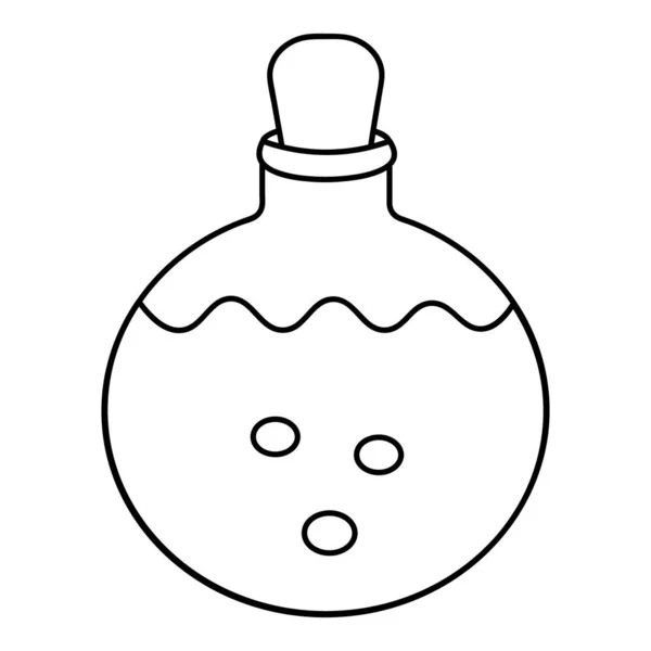 Bottle Magic Elixir Sketch Vector Illustration Coloring Book Children Outline — Stock Vector