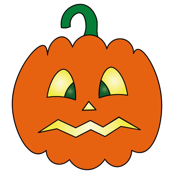 Тыковка Страшная Гримаса Джек Фонарь Цветная Векторная Иллюстрация Символ Хэллоуина — стоковый вектор
