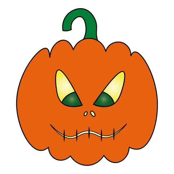 Calabaza Ominosa Mueca Jack Linterna Ilustración Vectorial Coloreada Símbolo Halloween — Vector de stock