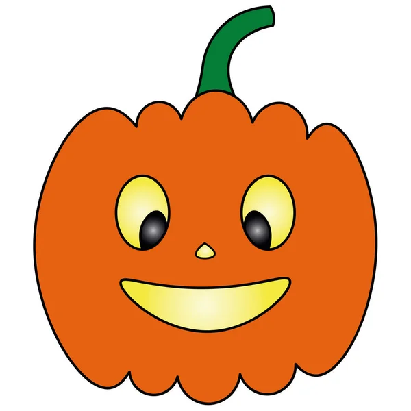 Calabaza Bonita Mueca Jack Linterna Ilustración Vectorial Coloreada Símbolo Halloween — Vector de stock