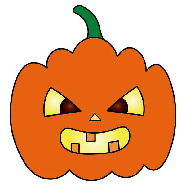Calabaza Ominosa Mueca Jack Linterna Ilustración Vectorial Coloreada Símbolo Halloween — Vector de stock