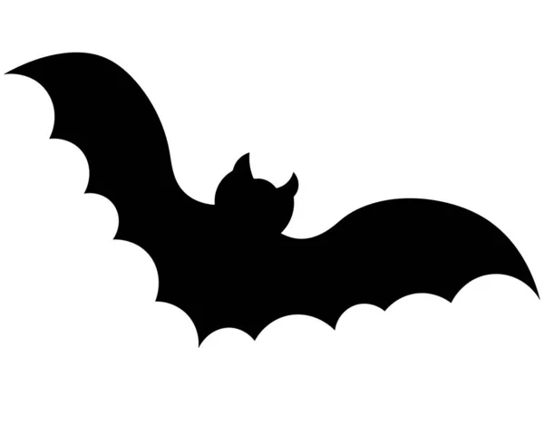 Νυχτερίδα Ζώο Βαμπίρ Σιλουέτα Εικονογράφηση Διανύσματος Απόκριες Απομονωμένο Λευκό Φόντο — Διανυσματικό Αρχείο