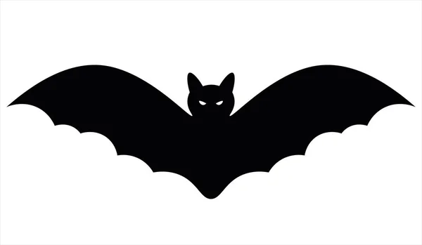 Chauve Souris Silhouette Transporteur Infections Dangereuses Illustration Vectorielle Symbole Halloween — Image vectorielle