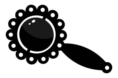 Bebek tıkırtısı. Armut koltuk. Siluet. Bebek için eğitici bir oyuncak. Vektör çizimi. İzole edilmiş beyaz arka plan. Yeni doğanlar için bir numaralı oyuncak. Çiçek şeklinde plastik ürün. Piktogram düz. Web tasarımı için fikir. Çocuk temaları.