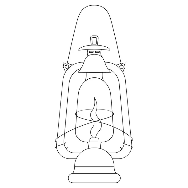 Lampa Fotogenlampa Vektorillustration Disposition Isolerad Vit Bakgrund Doodle Stil Skiss — Stock vektor