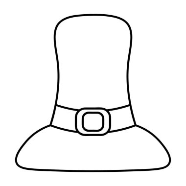 Şapka. Vektör çizimi. İzole edilmiş beyaz bir arkaplanda özet geç. Doodle tarzı. Robot resim. Çocuklar için boyama kitabı. Kemer süslemesi. Harika bir başlık. Şükran Günü süsü. Web tasarımı için fikir.