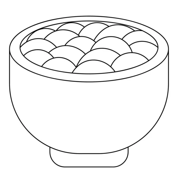 Purê Batatas Uma Tigela Delicioso Chowder Prato Ilustração Vetorial Esboço — Vetor de Stock