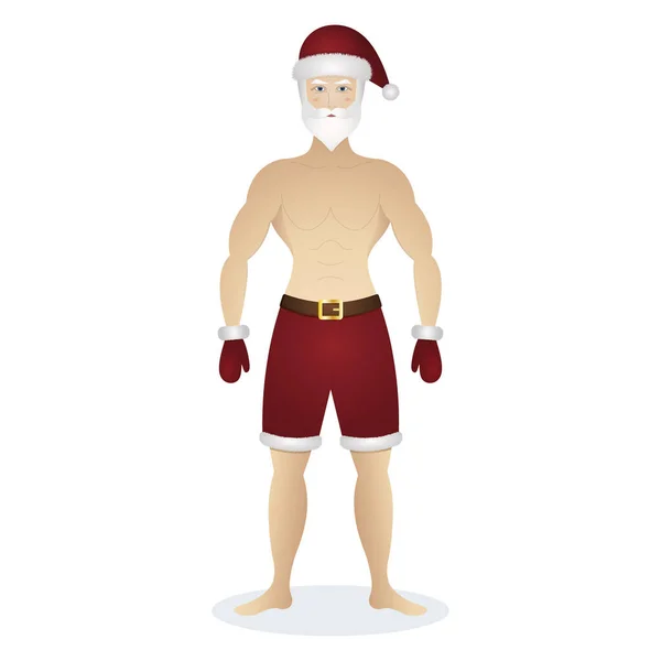 Pai Natal Homem Sexy Chapéu Shorts Luvas Ilustração Vetorial Colorida —  Vetores de Stock