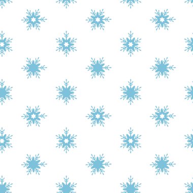 Kar taneleri. Vektör deseni tekrarlanıyor. İzole edilmiş renksiz arka plan. Kusursuz festival süsü. Hassas kristal arka plan. Web tasarımı, ambalaj, duvar kağıdı, kapak, tekstil için fikir. Frostwork. Donmuş yıldız. Mutlu yıllar ve mutlu Noeller.. 