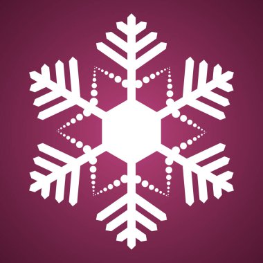 Kar taneleri. Şenlik süsü. Vektör çizimi. İzole edilmiş pembe arka plan. Düz stil. Karmaşık şekilli kırılgan bir kristal. Frostwork. Kar taneleri. Donmuş yıldız. Kutup simgesi. Mutlu yıllar ve mutlu noeller. Web tasarımı için fikir, etiket.