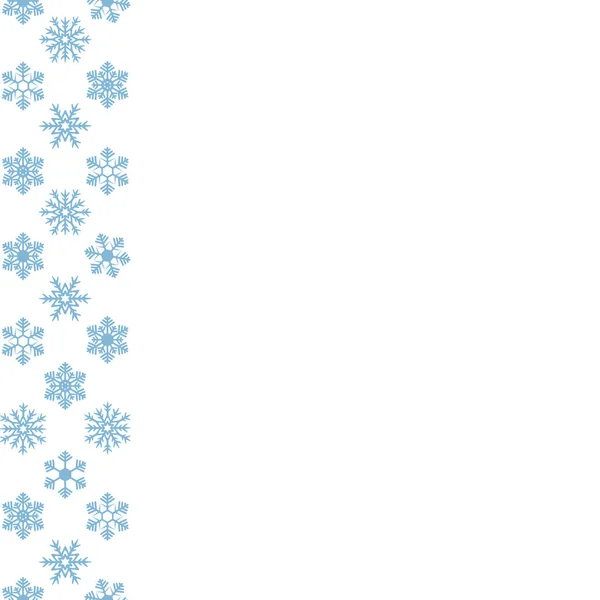 Schneeflocken Nahtlose Vertikale Grenze Wiederholtes Vektormuster Isolierter Farbloser Hintergrund Feiertagsschmuck — Stockvektor