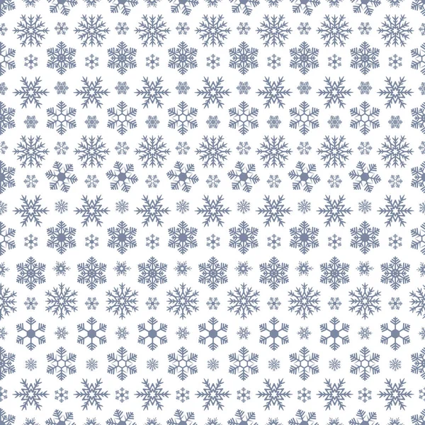 Снежинки Повторяю Векторный Шаблон Изолированный Бесцветный Фон Бесшовный Праздничный Орнамент — стоковый вектор