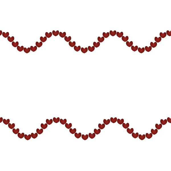 Des Cœurs Frontière Horizontale Sans Couture Modèle Vectoriel Répété Fond — Image vectorielle