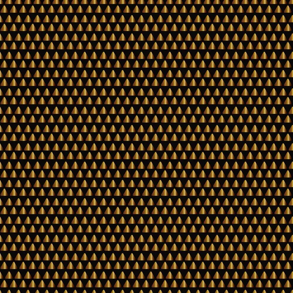 Треугольник Золотые Слитки Повторяю Векторный Шаблон Изолированный Темный Фон Бесшовный — стоковый вектор