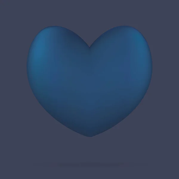 Hjärtat Tredimensionell Form Det Flytande Hjärtat Kastar Skugga Färgvektorillustrationer Isolerad — Stock vektor