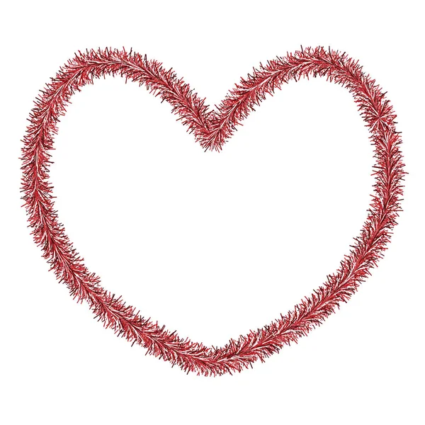 Kalp Ivır Zıvırdan Yapılmış Peluş Aşk Sembolü Renkli Vektör Çizimi — Stok Vektör