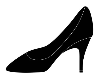 Ayakkabı. Beyaz boruları olan bir siluet. Topuklu kadın ayakkabıları. Vektör çizimi. İzole edilmiş beyaz bir arkaplanda özet geç. Sevgililer Günü, düğün. Kadın aksesuarı. Kayıp ayakkabı. Moda ve Tarz. Web tasarımı, davetiyeler, kartpostallar için fikir.