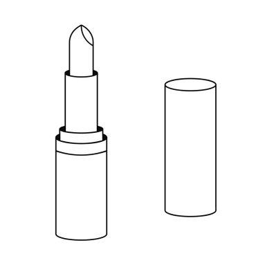 Ruj izi. Robot resim. Kadınların kozmetik ürünleri. Boru kapağı yakında. Vektör çizimi. Dudak nemlendirici. Çocuklar için boyama kitabı. Sevgililer Günü. Makyaj için dekoratif kozmetik. Doodle tarzı. İzole edilmiş bir arkaplanda özet geç. Web tasarımı için fikir