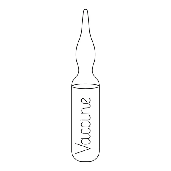 Ampoule Avec Vaccin Conteneur Verre Avec Médicament Croquis Immunisation Illustration — Image vectorielle