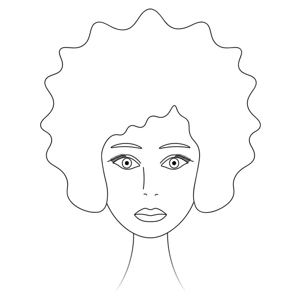 Les Femmes Font Face Une Afro Américaine Croquis Tête Pleine — Image vectorielle