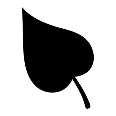 Kavak yaprağı. Siluet. Ağacın damarlı bir parçası. Vektör çizimi. İzole edilmiş beyaz bir arkaplanda özet geç. Robot resim. Söğüt ailesinden bir ağaç yaprağı. Özgürlüğün ve umudun sembolü. Web tasarımı, çıkartma, dövme için fikir.