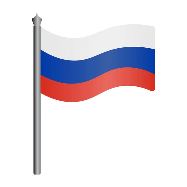 Bandera Rusia Tela Tricolor Símbolo Nacional Del Estado Desarrolla Viento — Archivo Imágenes Vectoriales