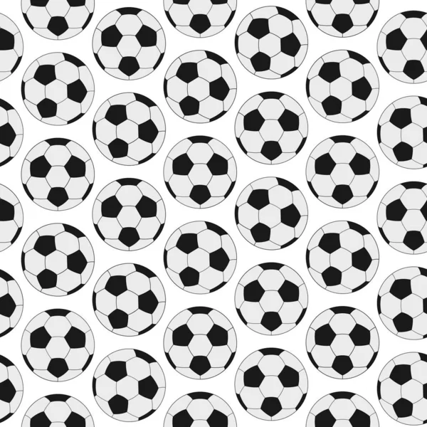 Pelota Fútbol Patrón Vector Sin Fisuras Fondo Incoloro Aislado Estilo — Vector de stock