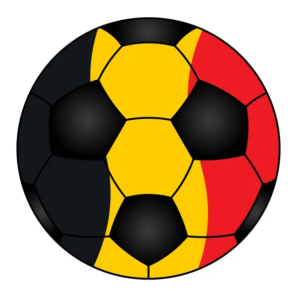 Soccer Ball Sports Equipment Painted Colors Belgian Flag Colored Vector — Stock Vector