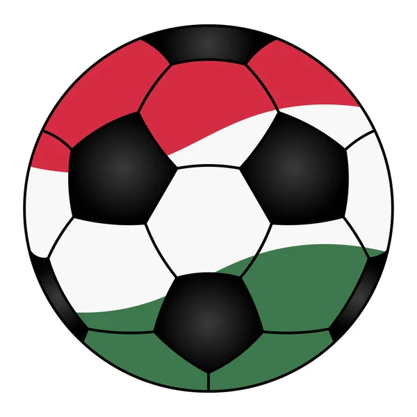 Pallone Calcio Attrezzatura Sportiva Dipinta Con Colori Della Bandiera Ungherese — Vettoriale Stock