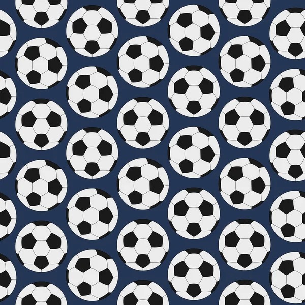 Футбольный Мяч Бесшовный Векторный Рисунок Изолированный Синий Фон Карикатурный Стиль — стоковый вектор