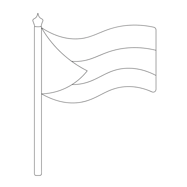Flaga Palestyny Sudanu Bahamów Innych Szkic Ilustracja Wektora Kolorowanki Dla — Wektor stockowy