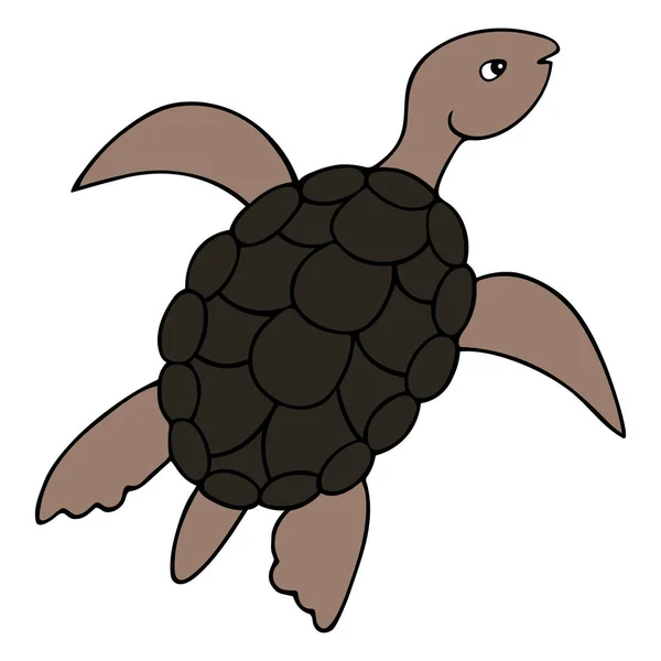 Tortuga Ilustración Vectorial Coloreada Reptil Marino Con Caparazón Tortuga Ave — Archivo Imágenes Vectoriales