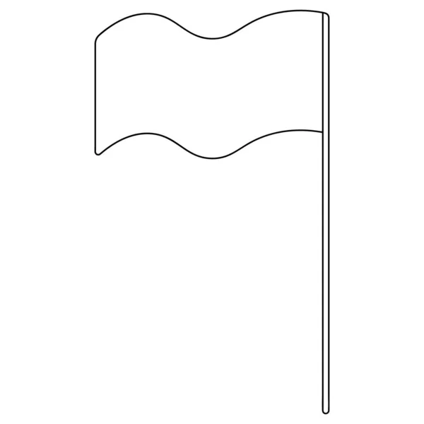 Bandeira Esboço Ilustração Vetorial Bandeira Voa Vento Bandeira Branco Esboço — Vetor de Stock