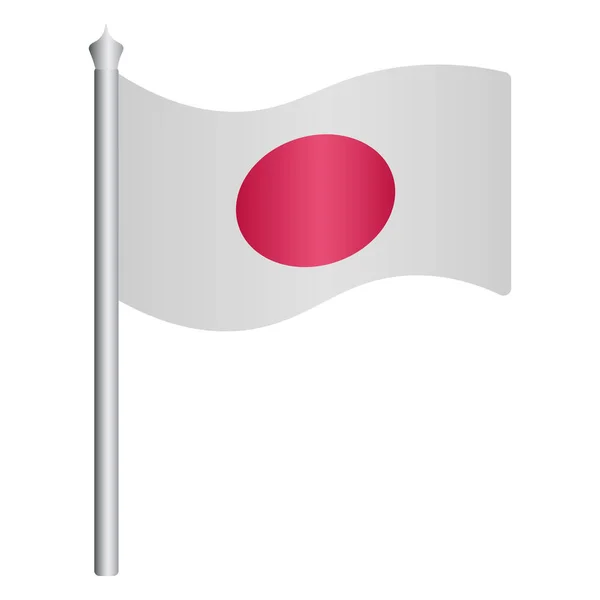 Bandiera Giapponese Panno Con Cerchio Del Sole Centro Simbolo Nazionale — Vettoriale Stock