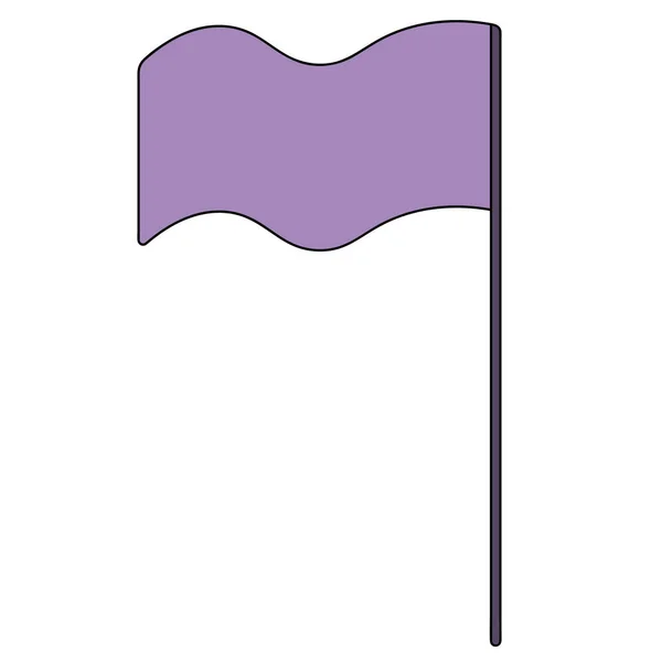 Vlajka Vektorová Ilustrace Vlajka Vlála Větru Izolované Bílé Pozadí Kreslený — Stockový vektor