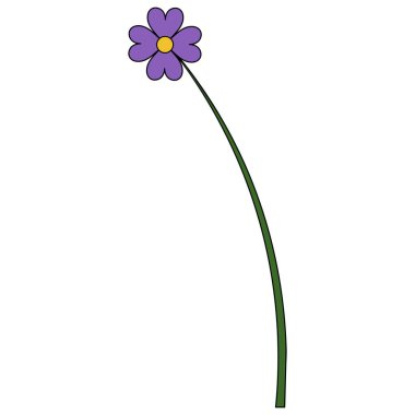 Çiçek. Çiçek. Çiçek açan bir tomurcuk. Çiçek açan bitki. Renkli vektör çizimi. Çiçek yaprakları. İzole edilmiş beyaz arka plan. Çizgi film tarzı. Web tasarımı, davetiyeler, kartpostallar için fikir.