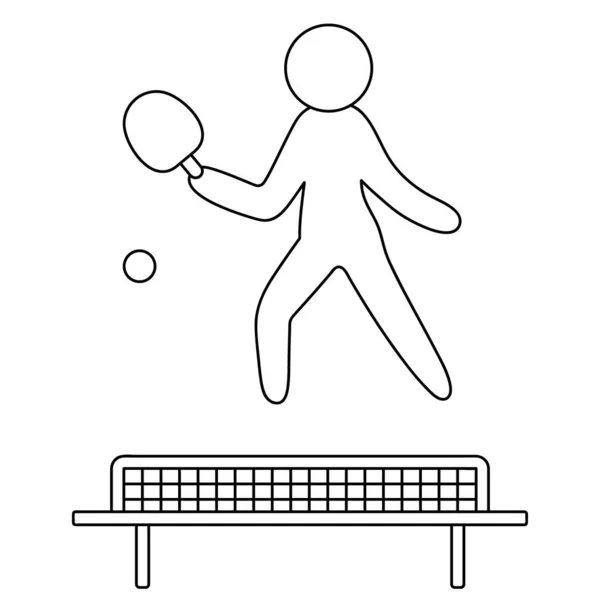 선수는 아이콘 테이블은 격자에 남자는 스포츠 게임을 있습니다 어린이들을 Doodle — 스톡 벡터