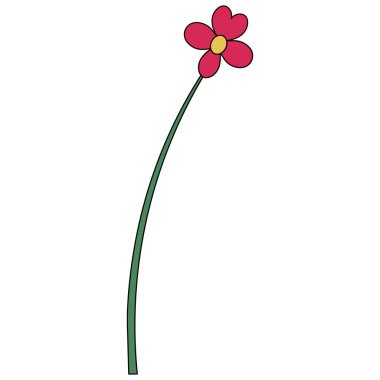 Flower. Orchid. A blossoming bud. Flowering plant. Colored vector illustration. Flower petals. Isolated white background. Cartoon style. Idea for web design, invitations, postcards.