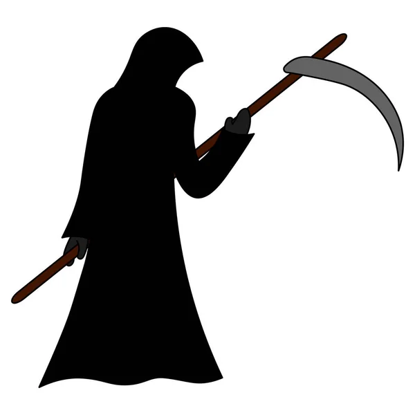 Grim Reaper Una Entidad Paranormal Con Una Bata Ilustración Vectorial — Vector de stock
