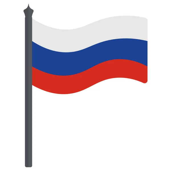 Bandera Rusa Tela Tricolor Símbolo Nacional Del Estado Desarrolla Viento — Archivo Imágenes Vectoriales