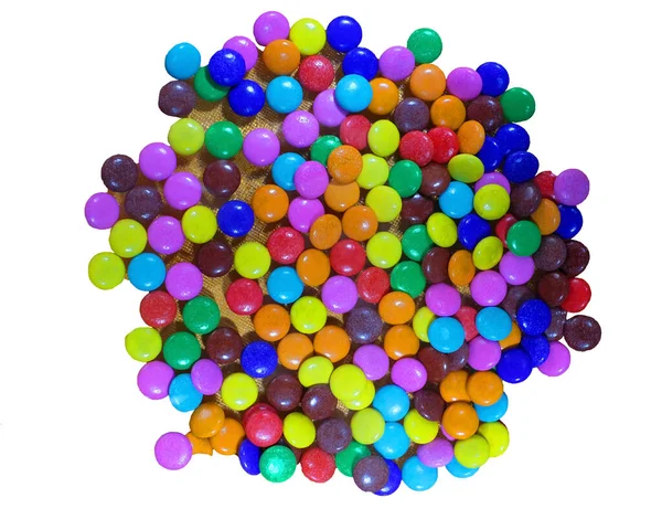 Kleurrijke Zoete Snoep Tabletten Witte Achtergrond — Stockfoto