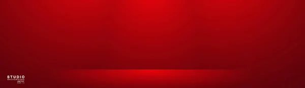 Cor Vermelha Vazia Estúdio Quarto Fundo Luxo Gradiente Abstrato Vermelho — Vetor de Stock