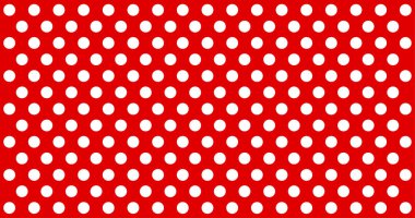 Klasik polka noktaları beyaz ve kırmızı desen, renkli arkaplan - vektör soyut arkaplan