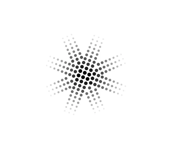 Halbtongepunkteter Abstrakter Hintergrund Kreisförmig Verteilt — Stockvektor