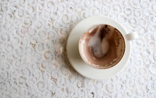 Ochtend Warme Cacao Melkschuim — Stockfoto