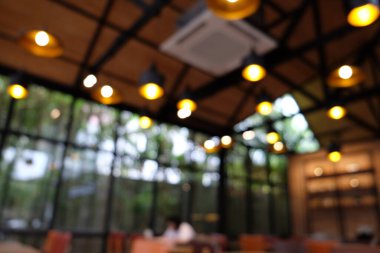 Bulanık kahve dükkanı - Kafe bulanık Bokeh arkaplanlı, klasik tarzlı